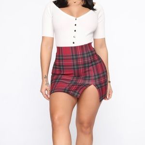 Study Date Mini Skirt - Red/Black Combo